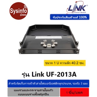 แผงรวมและกระจายสายใยแก้ว ยี่ห้อ LINK รุ่น UF-2013A 6-36F ขนาด 1U รองรับ 3 แผง Snap-In สไลด์แผงด้วยรางลูกปืน