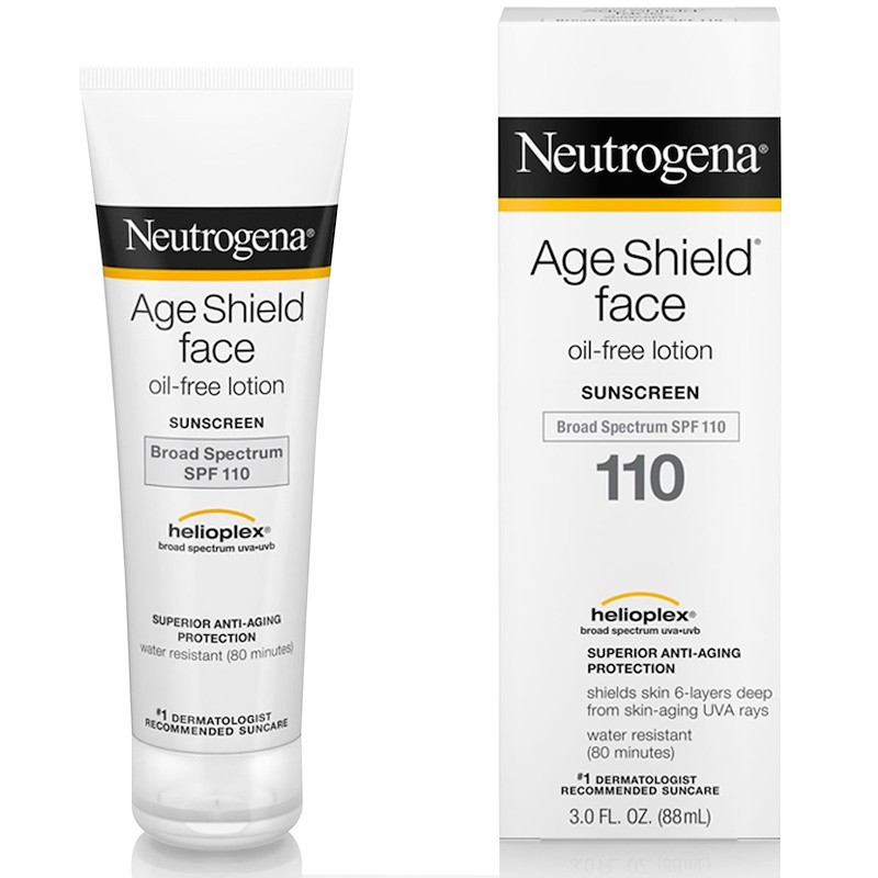กันแดดนูโทรจีน่า Neutrogena, Age Shield Face, Oil-Free Sunscreen SPF 110 (88 ml.) ครีมกันแดดกันแดดได้เยี่ยมถึง 110 เท่า