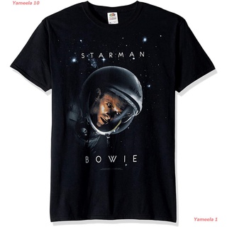 เสื้อยืดผ้าฝ้ายพิมพ์ลายขายดีLiquid Blue David Bowie Starman Short Sleeve T-Shirt เดวิด โบอี เสื้อพิมพ์ลาย แนวสตรีท ผู้หญ