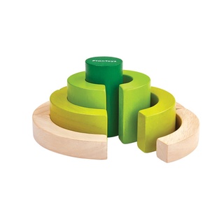 PlanToys 5382 Curve Block ของเล่นไม้เพื่อการเรียนรู้ บล็อกไม้วงกลม