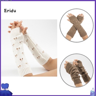 Erin ถุงมืออุ่นมือไร้นิ้ว Jacquard รูปหัวใจ