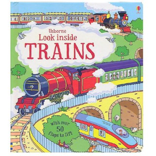 หนังสือความรู้ทั่วไปภาษาอังกฤษ Look inside Trains (Board book)