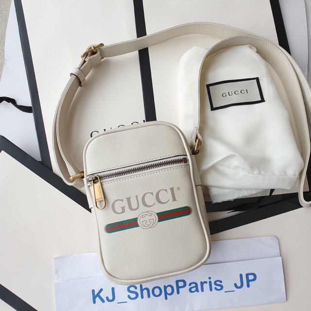 gucci print leather shoulder bag