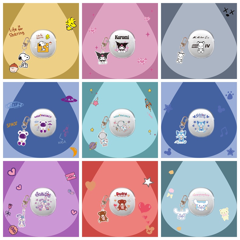 เคสหูฟัง TPU นิ่ม แบบใส ลายการ์ตูนหมีนักบินอวกาศ สนูปปี้น่ารัก พร้อมจี้ สําหรับ QCY T18 TWS QCY T18