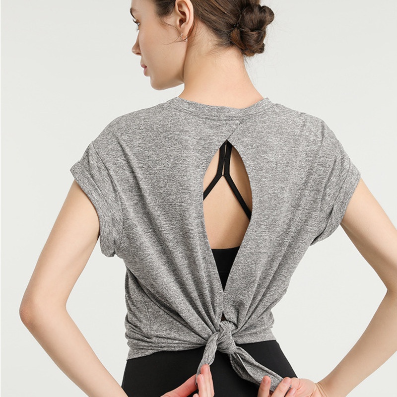 Fit.HER เสื้อยืด แขนสั้น แห้งเร็ว ระบายอากาศ สลิมท็อปส์ โยคะ ฟิตเนส ยิม ออกกําลังกาย สําหรับผู้หญิง