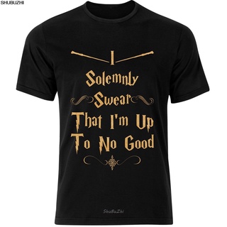 Qwe122ev เสื้อยืดแขนสั้น ผ้าฝ้าย ระบายอากาศ ทรงหลวม ลาย I Solemnly S That I Am Up To No Quote AF123SD42810สามารถปรับแต่ง