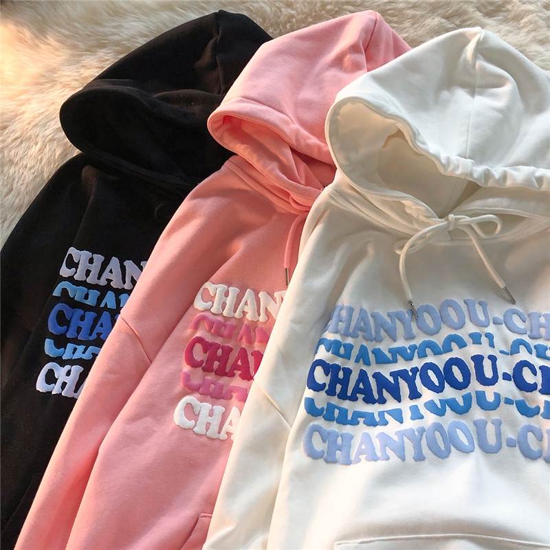SHINee11 ราคาถูกที่สุด เสื้อฮู้ดแขนยาว แขนยาว ลายตัวอักษร แฟชั่นเกาหลี สำหรับผู้หญิง 3 สี [S-2XL]