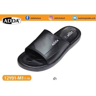 รองเท้าสวมลำลองผู้ชาย Adda รุ่น​ 12Y01 สีดำ