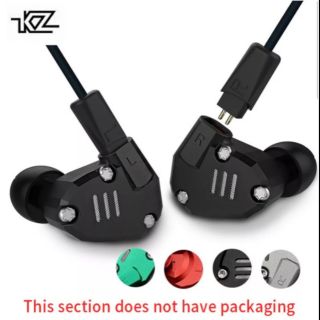 KZ ZS6 2DD + 2BA หูฟังแบบไฮบริดในหูฟัง Monito วิ่งกีฬาบลูทูธหูฟังโลหะหูฟังไฮไฟดีเจชุดหูฟังหูฟัง