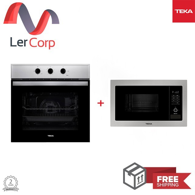 [0% 10 เดือน] (Teka) เตาอบมัลติฟังก์ชั่น 60 ซม. HBB 615 GD + ไมโครเวฟ+ย่าง แบบติดตั้งในตู้  MWE 255 