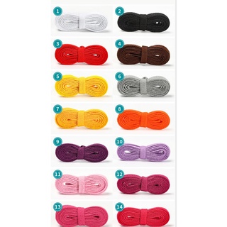 เชือกผูกรองเท้ากีฬาแบนสีสันชายหญิงเด็ก 57 สี 120 ซม. / 140 ซม. / 160 ซม. ผ้าใบ shoelaces