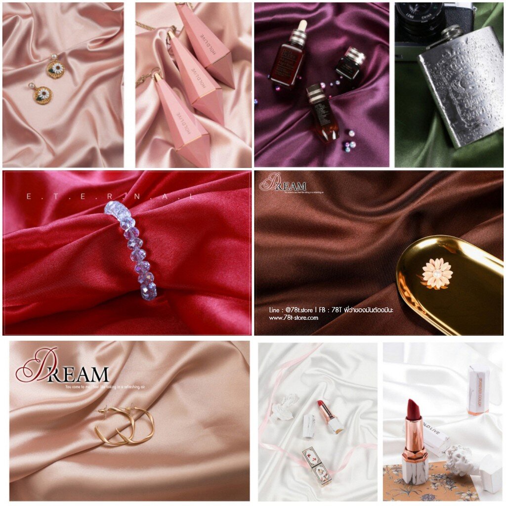 พร็อพ ฉากผ้าซาติน ฉากถ่ายรูปสินค้า เรียบหรูดูแพง สินค้าอยู่ไทยพร้อมจัดส่ง - รูปที่ 2