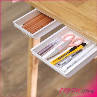 [A696] กล่องเก็บของแบบลิ้นชัก ติดใต้โต๊ะ หยัดพื้นที่  Storage Box