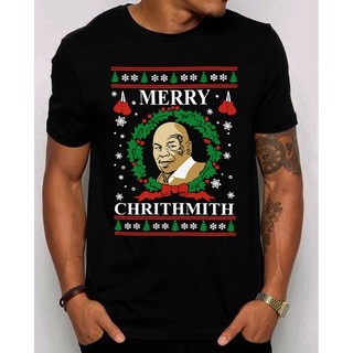 Merry Chrithmith Ugly Christmas T-shirt men fun Mike Tyson print