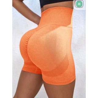 SHEIN Seamless scrunch butt sport short Size S สีส้ม