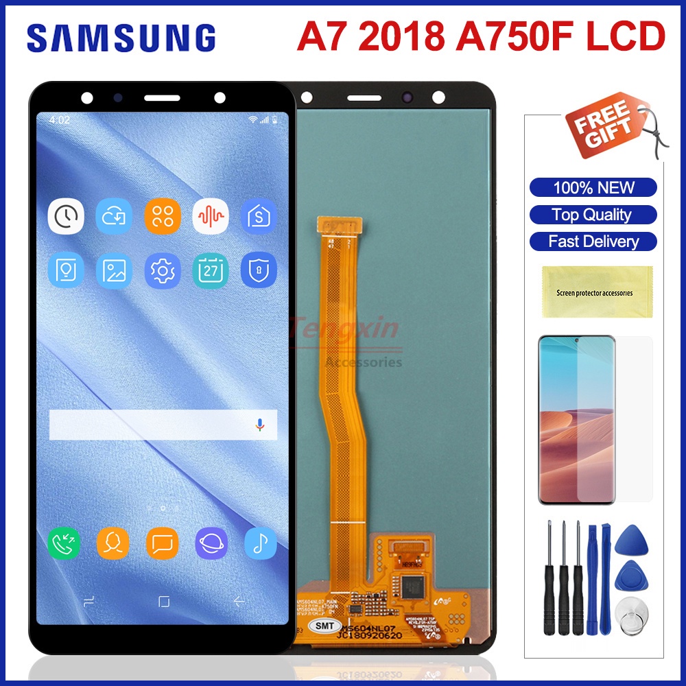 SAMSUNG 6.0 "LcdสําหรับSamsung Galaxy A7 2018 จอแสดงผลLCD Touch Panel Digitizer AssesmblyสําหรับSams