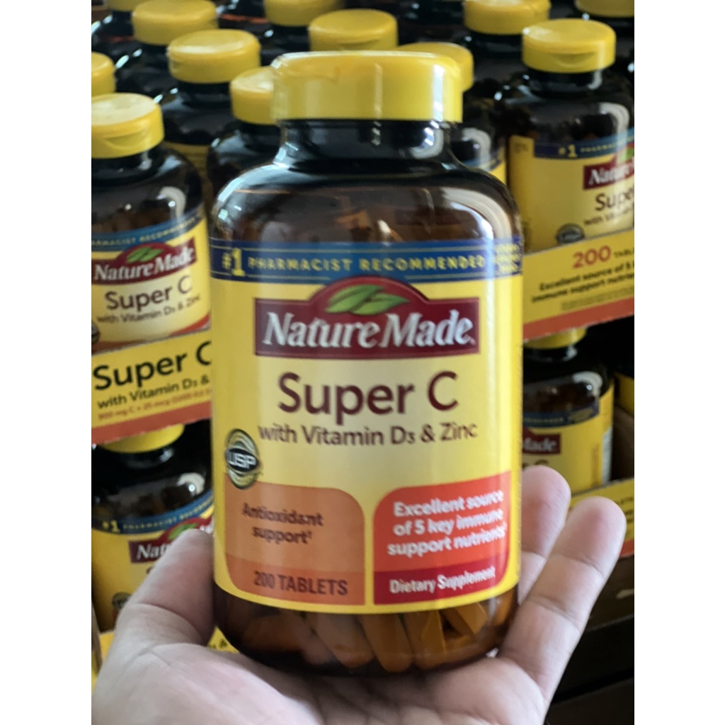 Nature Made Super C With Vitamin D3 Zinc ขนาด 200 Tablets Exp0224