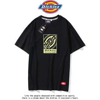 DICKIES เสื้อยืดลําลองแฟชั่นสําหรับผู้ชายผู้หญิงแขนสั้นพิมพ์ลาย Big Logo