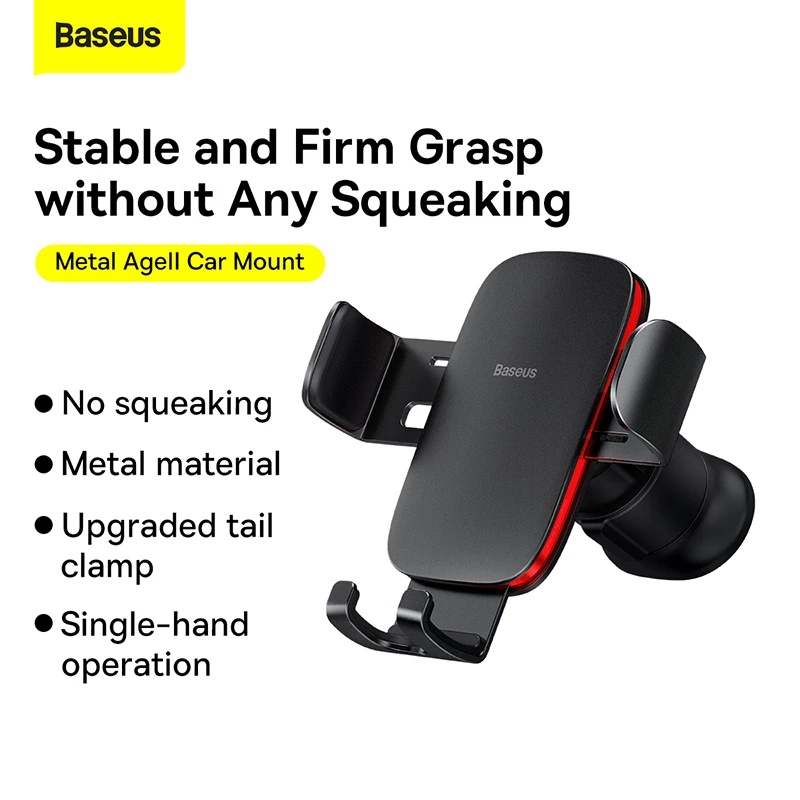 Baseus Metal Era II Gravity Car Mount รุ่นติดช่องแอร์ รองรับ iP / Samsung / Xiaomi