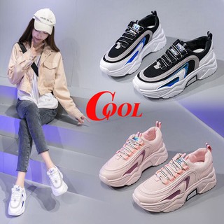 COOL SHOES (มาใหม่ AR-05)  รองเท้าผ้าใบผู้หญิง เสริมส้น 5 ซม.รองเท้าผ้าใบผู้หญิงกันลื่น