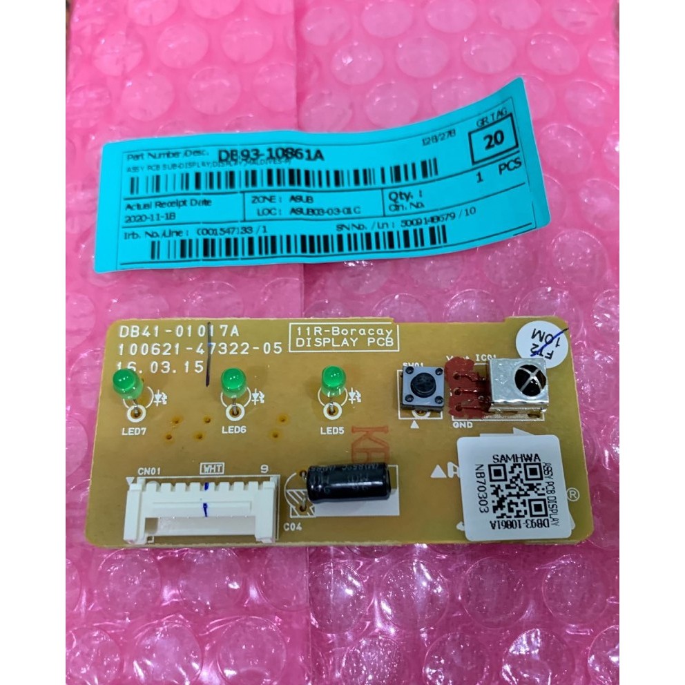SAMSUNG PCB SUB รุ่น DB93-10861A แผงแสดงสัญญาณรีโมทแอร์ซัมซุง อะไหล่แท้ราคาถูก ส่งเร็ว