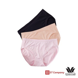 Wacoal Panty ทรง Bikini ขอบเรียบ สีดำ-เบจ-ชมพู (3 ชิ้น) รุ่น WU1M01 WU1C34 WQ6M01 กางเกงใน กางเกงในผู้หญิง วาโก้ บิกินี่