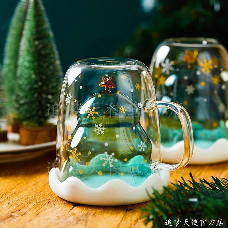 แก้วคริสมาส Christmas glass แก้วสำหรับน้ำอุณหภูมิสูง สีสันสดใส