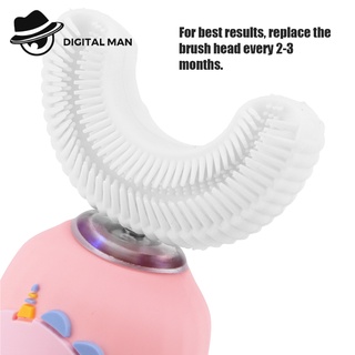 หัวเปลี่ยนแปรงสีฟันไฟฟ้าสำหรับเด็กรูปตัวยูเพื่อการเป่าแห้งอัจฉริยะ #Digital Man