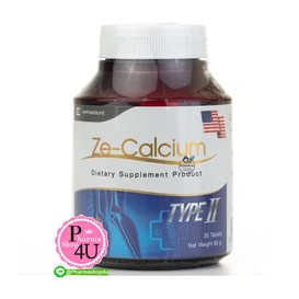 ZE-Calcium ZE Calcium Type II 30s./ 90เม็ด แคลเซียม คอลลาเจนไทพ์ทู