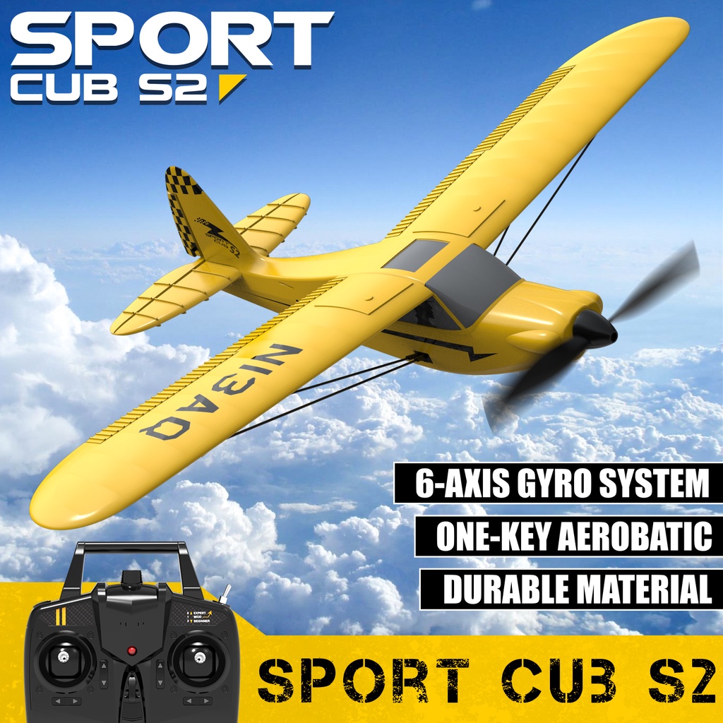 VOLANTEXRC RC เครื่องบิน Sport Cub 400 2.4GHz 3CH 3 ระดับควบคุมการบิน 400 มม. Wingspan ปีกคงที่ One Key U เปิดง่าย Fly สําหรับผู้เริ่มต้นไฟฟ้า RC เครื่องบิน 761-14 PNP RTF
