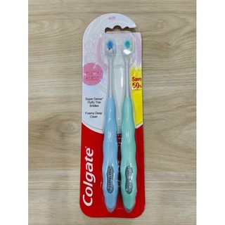ลดกระหน่ำ แพ็คคู่ 2 ด้าม Colgate Cushion Clean Toothbrush แปรงสีฟัน คอลเกต คุชชั่นคลีน (คละสี) ชาโคล ราคาถูก ราคาต่อคู่