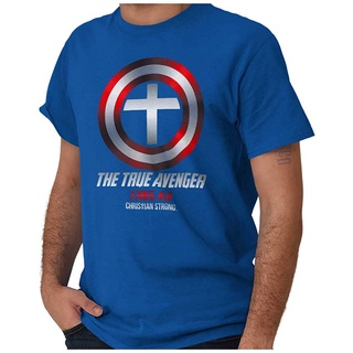 ผ้าฝ้าย 100%100%cotton เสื้อยืดผู้ชาย True Avenger Christian Faith Graphic T Shirt Men Or Women men เสื้อ ยืด ผู้ชาย คอก