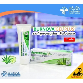 Burnova Gel Plus เบอร์นโนว่า เจล พลัส 70 กรัม เจลบำรุงผิวที่มีส่วนผสมของสารสกัดจากว่านหางจระเข้ ใบบัวบก