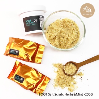 Aroma&amp;More  Foot Salt Scrub-เกลือสปาแช่เท้า -Herbs &amp; Mints 200/1000g