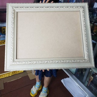 กรอบเปล่า ใส่รูป 16x20 นิ้ว พร้อมใส่กระจก สีขาว (ใส่รูปเองง่ายๆ) กรอบเปล่าราคาถูก ขายกรอบเปล่า ผ้ายันต์ พระ คลอสติส