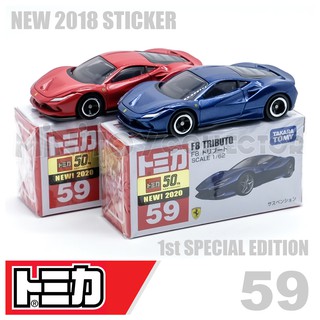 รถเหล็กTomica ของแท้ Tomica No.59 F8 TRIBUTO (มีสติ๊กเกอร์ First Lot 2020)