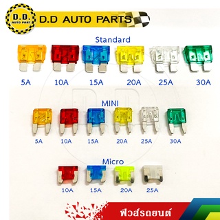 ฟิวส์รถยนต์ ฟิวส์เสียบ Standard MINI MICRO  ราคาต่อตัว