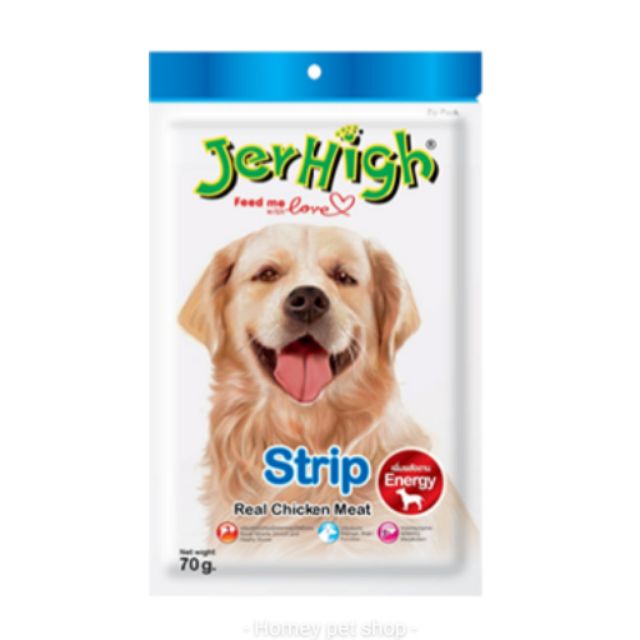 Jerhigh Strip 70 g เจอร์ไฮ สตริป อาหารว่างสำหรับสัตว์เลี้ยง สำหรับสุนัขอายุตั้งแต่ 3 เดือนขึ้นไป ขนาด 70 กรัม