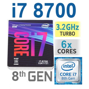 CPU INTEL CORE i7 8700 (Socket 1151V2) มือสอง พร้อมส่ง แพ็คดีมาก!!! [[[แถมซิลิโคนหลอด พร้อมไม้ทา]]]