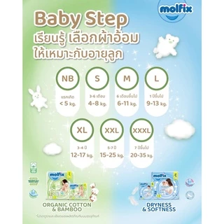 molfix ผ้าอ้อมโมฟิก โมลฟิก มอลฟิกซ์ ผ้าอ้อมกางเกง s/m/l/xl/xxl (ห่อเล็ก) ราคาประหยัด (Exp.12/2026)
