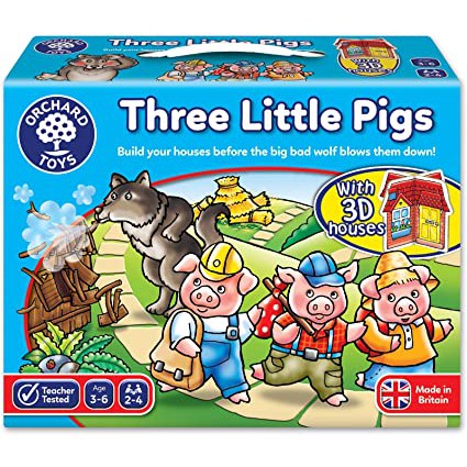 ORCHARD TOYS, Three Little Pigs บอร์ดเกมเด็ก 3-6 ปี เกมสำหรับครอบครัว ลิขสิทธิ์แท้จากอังกฤษ