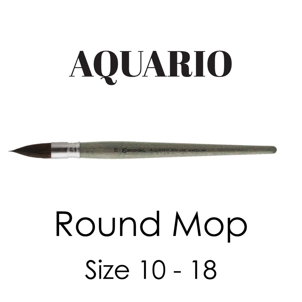 Escoda พู่กันสีน้ำ หัวกลม Round mop ขนกระรอกแท้ (Kazan Squirrel) 1130 ESCODA  AQUARIO ROUND MOP SQUIRREL S/H E21130XXXX