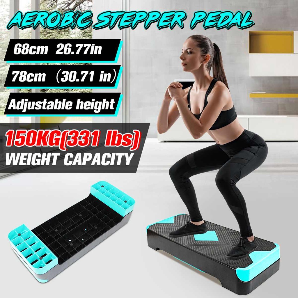 RBX Adjustable Aerobic Fitness Stepper with 2 Levels and Non-Slip Surface 