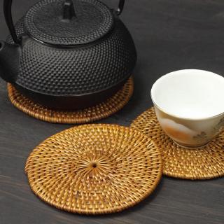 Coaster Round Rattan Coasters Bowl Handmade Placemats Kitchen Decoration Table Padding Cup Mats Dining Room Decoration