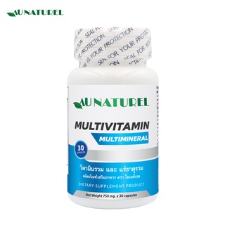 วิตามินรวม และ แร่ธาตุรวม x1 ขวด โอเนทิเรล MULTIVITAMIN &amp; MULTIMINERAL AU NATUREL  Vitamin A B1 B2 B3 B5 B6 B7 B9 B12