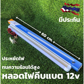 หลอดไฟคีบแบตเตอรรี่LED 12V 8W แสงขาวใช้ที่ตลาดกลางคืนใช้แบตเตอรี่รถชุดหลอดไฟ พร้อมสาย ปากคีบแบต LED ประกัน1ปี -ตัวบอดี้ท