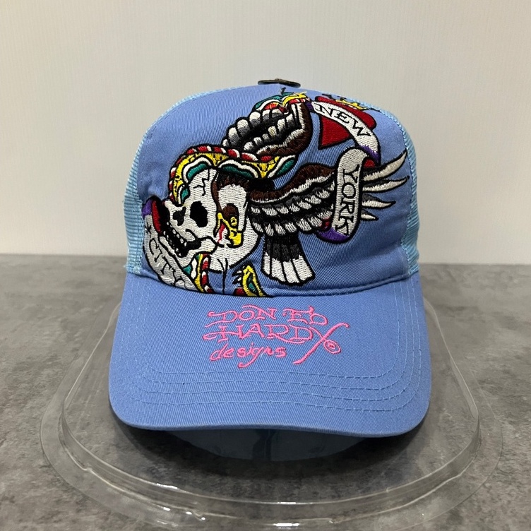 หมวกมือสอง Ed Hardy แบรนด์แท้💯 หลังตาข่ายฟ้า