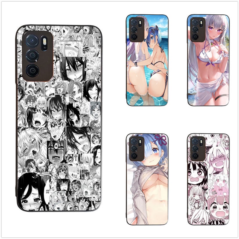 สําหรับ OPPO A16 A16K A17 A17K A57 A77s OPPO A18 A38 A58 A60 กรณีเคสโทรศัพท์ป้องกันกรณีอะนิเมะมังงะสาว Hentai Ahegao