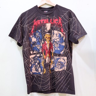 เสื้อวงMetallicaลายโอเวอร์ปริ้น สไตล์วินเทจ สกรีนทั้งตัว ผ้านอก เสื้อOVP เสื้อวินเทจญี่ปุ่น เสื้อโอเวอร์ไซส์ เสื้อวงดนตร