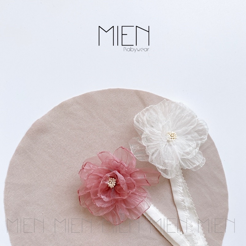 (P05) ที่คาดผมผ้าโพกหัวดอกไม้ 3D สําหรับสาว MIEN